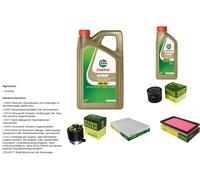 Mann Controllo Set 6L castrol edge 5W-30 C3 per Nissan Qashqai + 2 i. 1.5