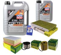 MANN Controllo Set 6L Liqui Moly Top Tec 5W-30 per Peugeot 307 Break 2.0 HDi