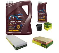 MANN Controllo Set 6L MANNOL Ceramic 5W-40 Per Opel Vectra B 1.6i 16V 1.8i
