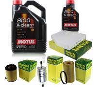 Mann - Controllo Set 6L Motul 5W-30 8100 x-Pulire + per Audi A3