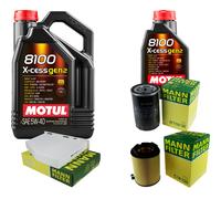 MANN Controllo set 6L MOTUL 8100 X-CESS 5W-40 per VW Golf VI 1.6 Audi A3