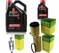 Mann Controllo Set 6L Motul 8100 x-Pulire+5W-30 per Audi A3 2.0 FSI VW Touran
