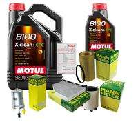 Mann Controllo Set 6L Motul 8100 x-Pulire + Efe 0W-30 per VW EOS 2.0 FSI Gold