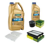 MANN Controllo Set 6L RAVENOL FDS 5W-30 per Hyundai H-1 Cargo 2.4