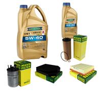 MANN Controllo Set 6L RAVENOL Turbo VST 5W-40 per Audi A8 2.5 TDI