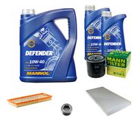 MANN Controllo Set 7 L MANNOL Defender 10W-40 Per Fiat Punto Cabriolet 90