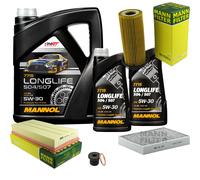 MANN Controllo Set 7 L MANNOL Longlife 504/507 5W-30 per Porsche Cayenne 3.0 S