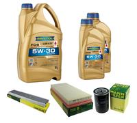 MANN Controllo Set 7 L RAVENOL FDS 5W-30 per Jaguar X-Type 3.0 V6 AWD