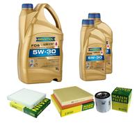MANN Controllo Set 7 L RAVENOL FDS 5W-30 per Jaguar XE 2.0