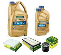 MANN Controllo Set 7 L RAVENOL FDS 5W-30 per Toyota Previa 2.0 D-4D