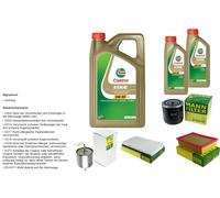 Mann Controllo Set 7L castrol edge 5W-30 C3 per Mazda Omaggio 3.0 V6 24V
