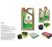 Mann Controllo Set 7L castrol edge 5W-30 C3 per Nissan Qashqai + 2 Mi 1.5