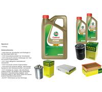 MANN Controllo set 7L CASTROL EDGE 5W-30 C3 per Seat Cordoba Vario 1.9 TDi