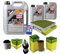 MANN Controllo Set 7L LIQUI MOLY Top Tec 5W-30 per Audi A4 Allroad 3.0 TDI