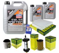MANN Controllo Set 7L Liqui Moly Top Tec 5W-30 per Audi Q5 SQ5 TDI quattro