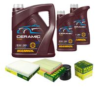 MANN Controllo Set 7L MANNOL Ceramic 5W-30 Per Opel Zafira B 1.6 Astra G CC