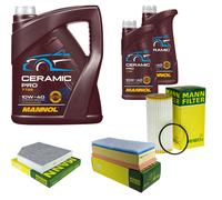 Mann Controllo Set 7L mannol Ceramica Pro 10W-40 per Audi A4 Avant 8K5