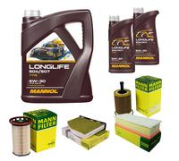 MANN Controllo Set 7L MANNOL LONGLIFE 504/507 5W-30 Per VW Golf VI 5K1 2.0