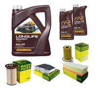 MANN Controllo Set 7L MANNOL LONGLIFE 504/507 5W-30 Per VW Golf VI 5K1 2.0