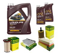 MANN Controllo Set 7L MANNOL LONGLIFE 504/507 5W-30 Per VW Golf VI 5K1 2.0
