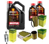 Mann Controllo Set 7L Motul 8100 x-Cess 5W-40 per di Audi A3 Sportback
