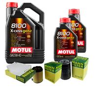 MANN Controllo set 7L MOTUL 8100 X-CESS 5W-40 per VW Golf VI 1.6 Audi A3