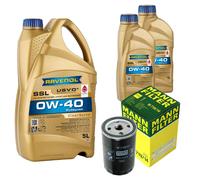 MANN Controllo Set 7L RAVENOL SSL 0W-40 per Jeep Cherokee 2.8 CRD 4x4