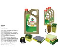 Mann Controllo Set 8L castrol edge 5W-30 C3 per Nissan Qashqai + 2 i. 2.0