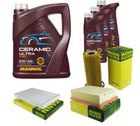 MANN Controllo Set 8L MANNOL Ceramic 5W-40 Per Audi A4 Cabriolet 3.2 FSI