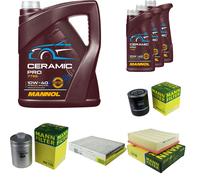 Mann Controllo Set 8L mannol Ceramica di Asta Pro 10W-40 per VW Passat Variant