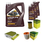 MANN Controllo set 8L MANNOL Longlife 504/507 5W-30 per Audi A6 Avant 4G5