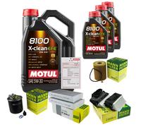 Mann Controllo Set 8L Motul 8100 x-Pulire Efe 5W-30 per Mercedes Classe M
