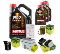 Mann Controllo Set 8L Motul 8100 x-Pulire Efe 5W-30 per Mercedes M-CLASSE