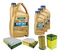 MANN Controllo Set 8L RAVENOL FDS 5W-30 per Volvo XC60 D5 AWD V60