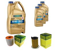 MANN Controllo Set 8L RAVENOL SMP 5W-30 per Audi A6 Avant 3.0 TDI Quattro