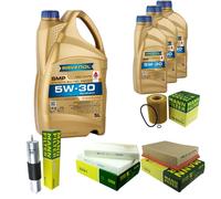 MANN Controllo Set 8L RAVENOL SMP 5W-30 per BMW 5 Serie E39 523i 520i 528i