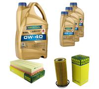 MANN Controllo Set 8L RAVENOL SSL 0W-40 per VW Touareg 3.0 V6 TSI Hybrid
