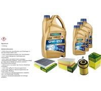 MANN Controllo Set 8L RAVENOL VSE 0W-20 per VW Passat 2.0 TDI Tiguan