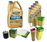 MANN Controllo Set 9 L RAVENOL SSL 0W-40 per Mercedes E-Klasse W211 S211