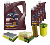 MANN Controllo Set 9L MANNOL Ceramic Pro 10W-40 Per Audi A4 Cabriolet 8H7