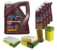 MANN Controllo Set 9L MANNOL Ceramic Pro 10W-40 Per Audi A4 Cabriolet 8H7