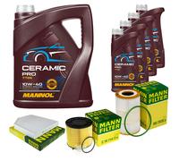 MANN Controllo Set 9L MANNOL Ceramic Pro 10W-40 Per Audi A5 Cabriolet 8F7 S5