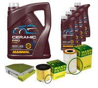 MANN Controllo Set 9L MANNOL Ceramic Pro 10W-40 Per Audi A5 Cabriolet 8F7 S5