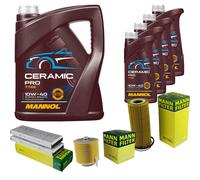 MANN Controllo Set 9L MANNOL Ceramic Pro 10W-40 Per Audi A6 4F2 C6 2.4
