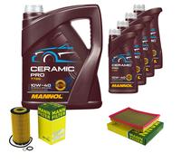 MANN Controllo Set 9L MANNOL Ceramic Pro 10W-40 Per Jeep Cherokee KJ 2.5 CRD