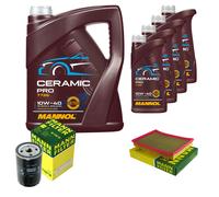 MANN Controllo Set 9L MANNOL Ceramic Pro 10W-40 Per Jeep Cherokee KJ 2.8 CRD
