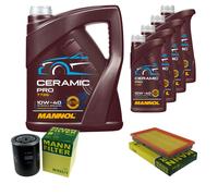 MANN Controllo Set 9L MANNOL Ceramic Pro 10W-40 Per Nissan Laurel JC32 2.8 D