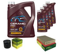 MANN Controllo Set 9L MANNOL Ceramic Pro 10W-40 Per Nissan NP300 Navara