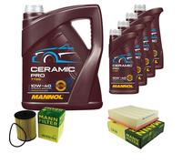 MANN Controllo Set 9L MANNOL Ceramic Pro 10W-40 Per VW Passat Variant 3B6