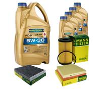 MANN Controllo Set 9L RAVENOL FDS 5W-30 per Jaguar XE 2.0 XF